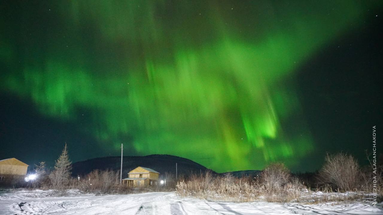 Северное сияние в якутии фото