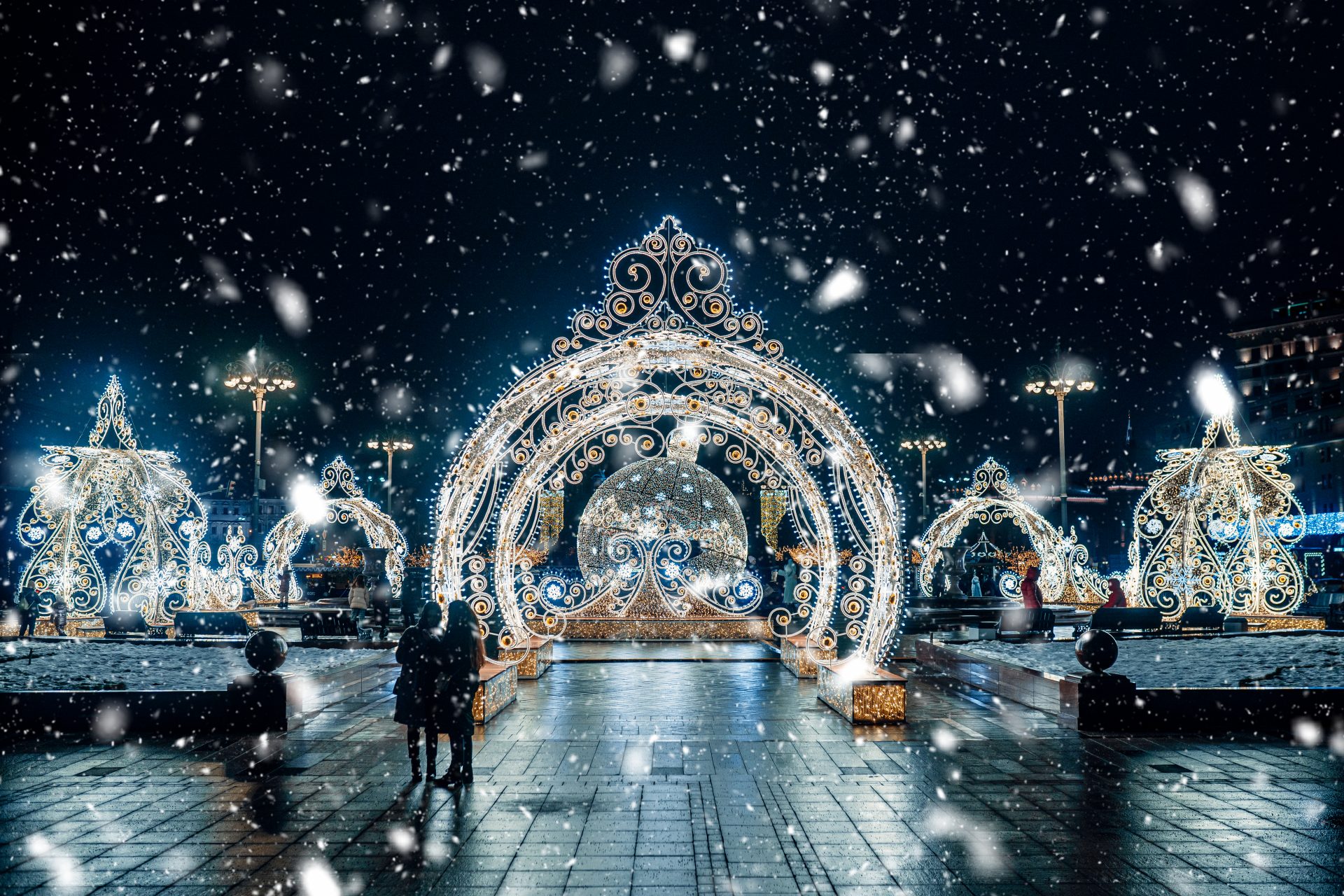 парк горького в москве зимой