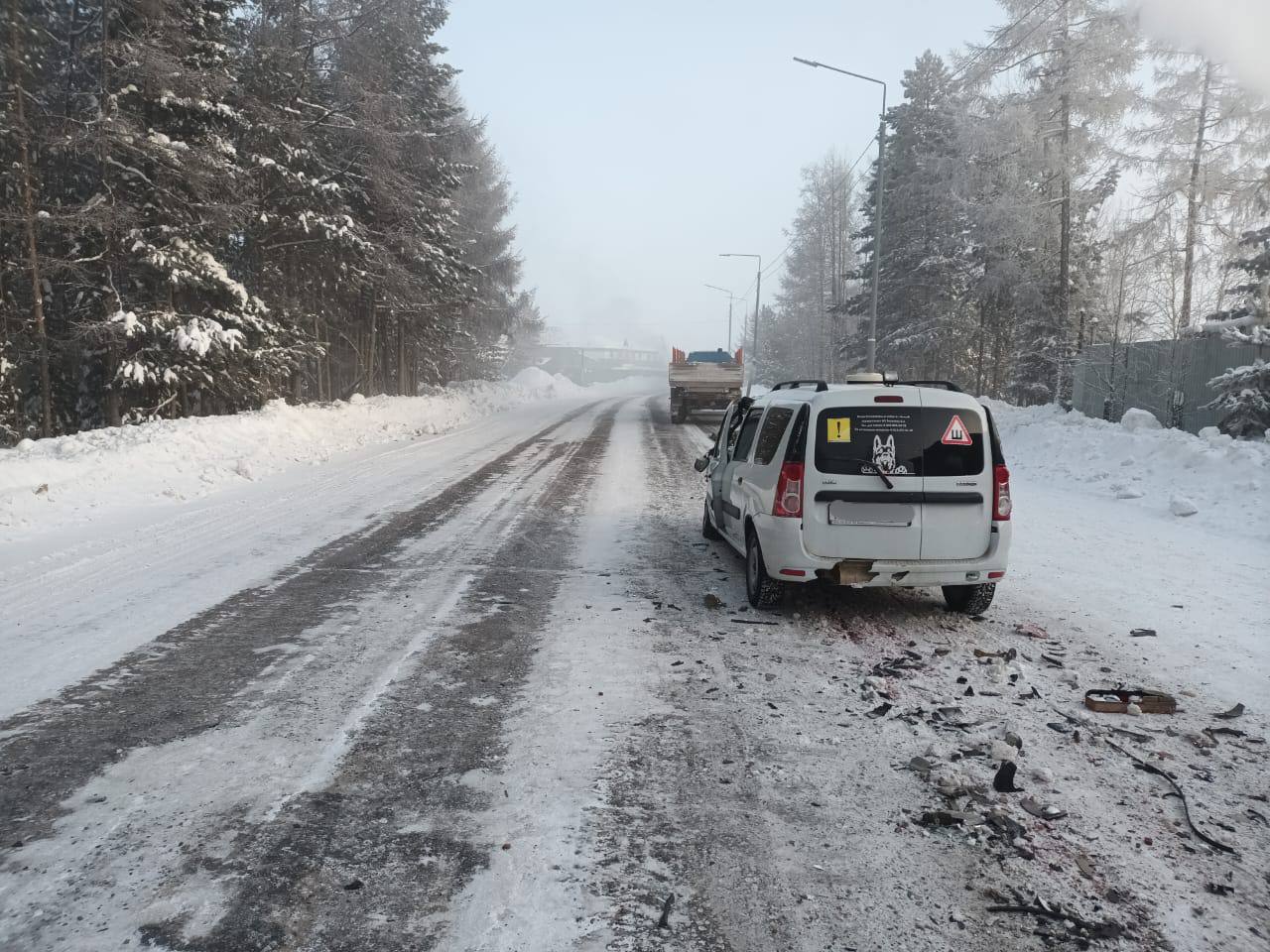 Отчаянная автоледи ехала со скоростью 100 км/ч в условиях тумана...