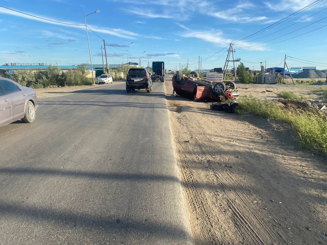 Жесткое столкновение двух автомобилей