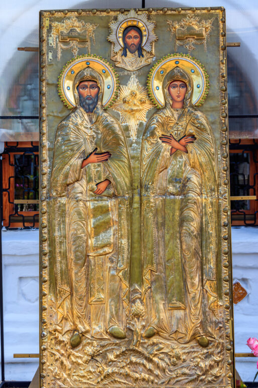 Icon of orthodox saints Peter and Fevronia in Holy Trinity convent in Murom, Russia
Троица 23 июня