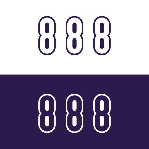 888 vector logo design.