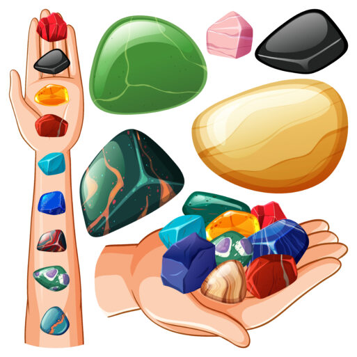 Set of lucky gem stone illustration
талисманы