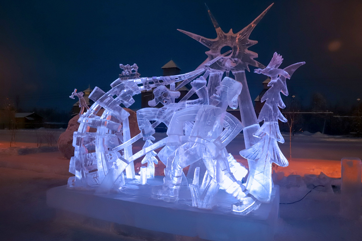 Победители конкурса ледовых скульптур на призы АК Железные дороги Якутии