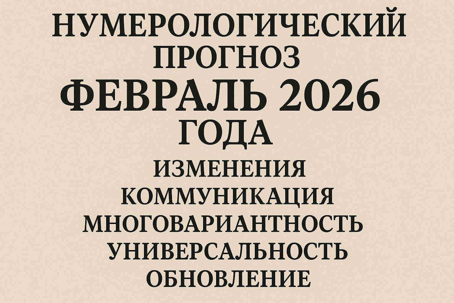 Нумерологический прогноз на февраль 2026 года