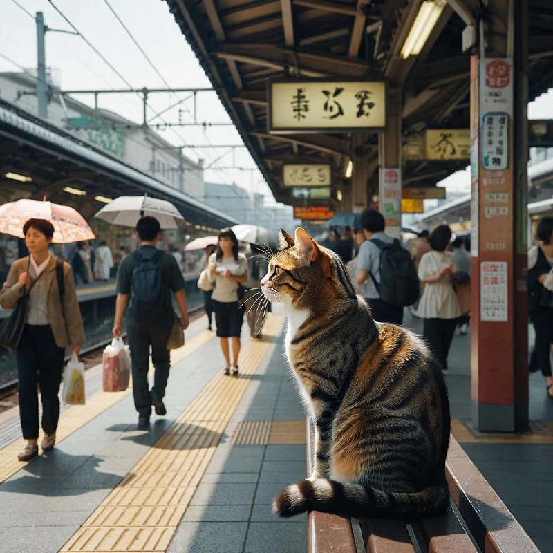 Кошка Йонтама заняла пост смотрителя ж/д станции в Японии
