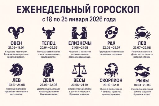 Еженедельный гороскоп на период с 18 по 25 января 2026 года