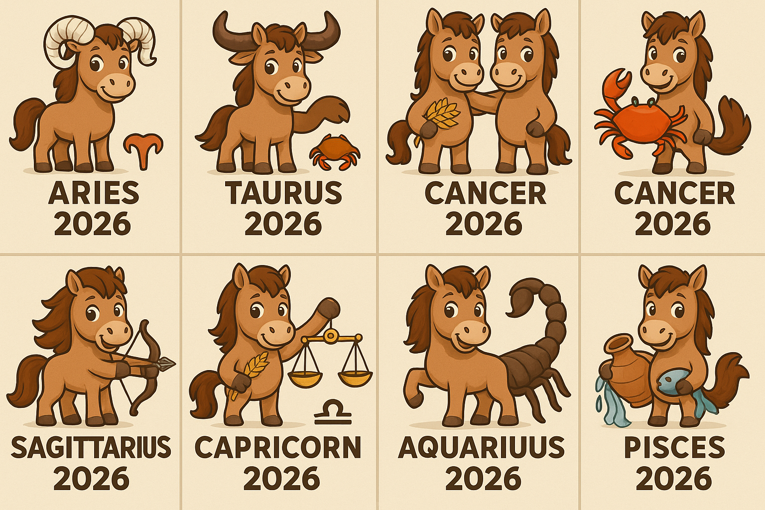 Талисманы 2026 года Лошади для каждого знака зодиака