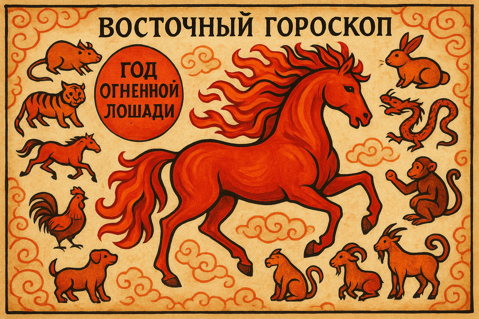Восточный гороскоп на год Огненной Лошади