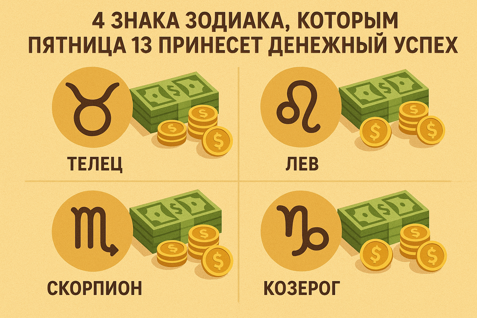 4 знака зодиака, которым пятница 13 принесет денежный успех
