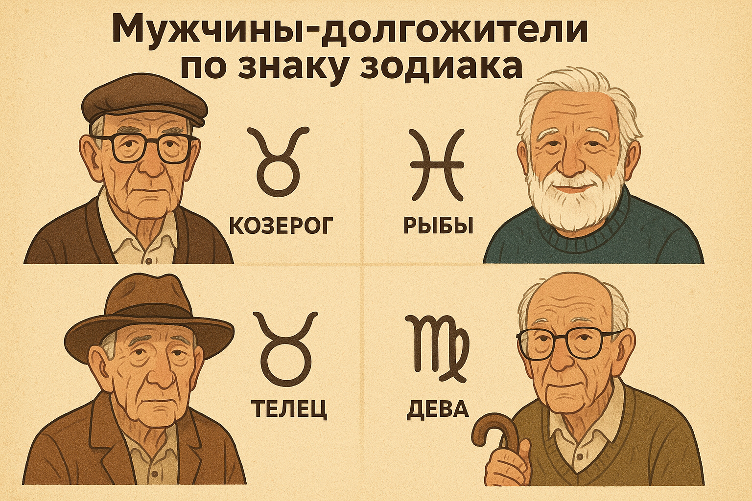 Мужчины-долгожители по знаку зодиака