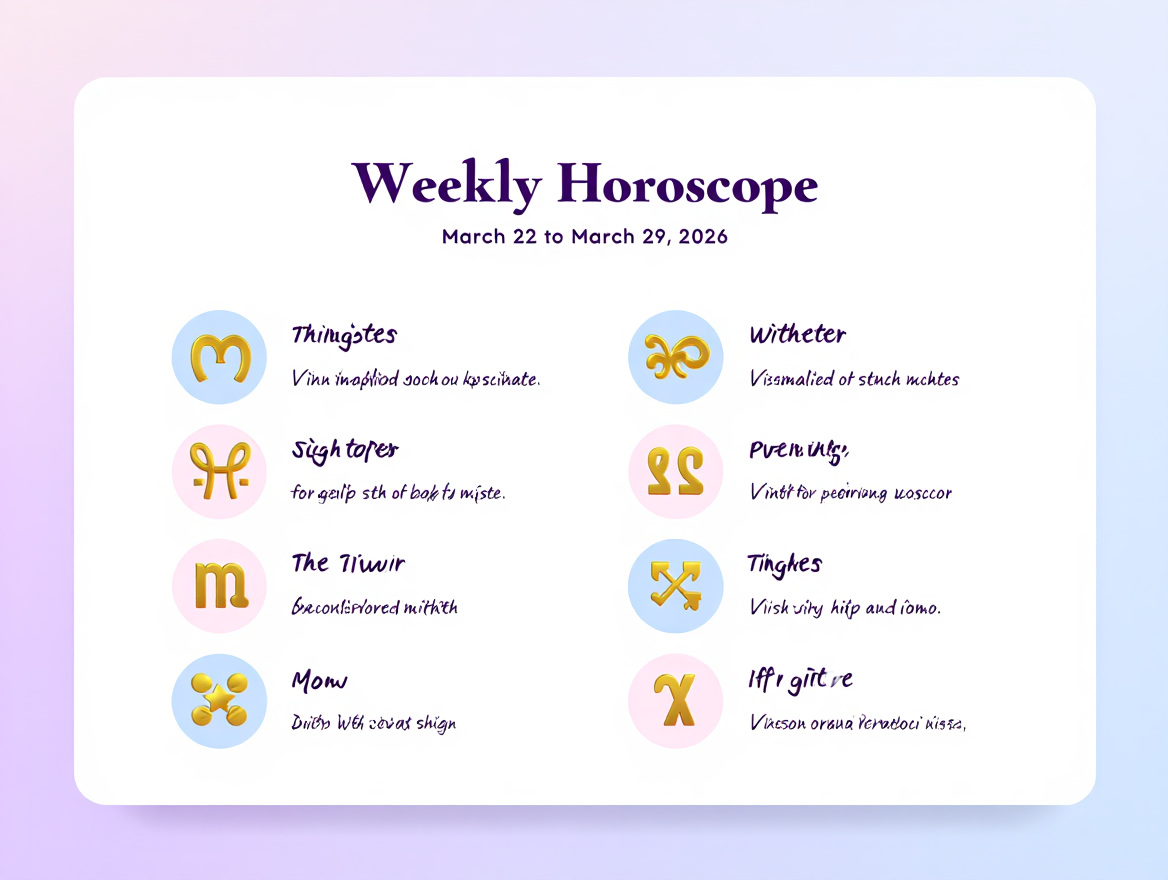 Еженедельный гороскоп с 22 по 29 марта 2026 года