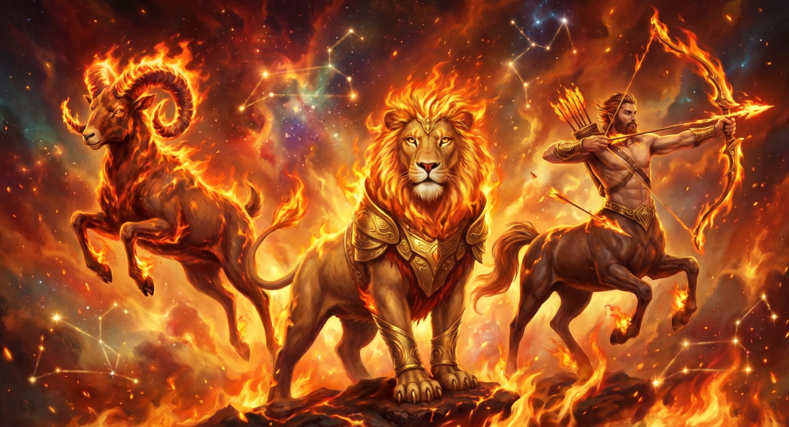 Гороскоп на май 2026 для огненных знаков зодиака: Овна, Льва и Стрельца