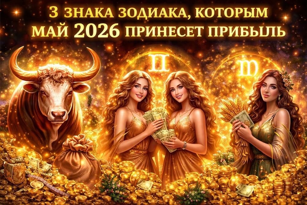 3 знака зодиака, которым май 2026 года принесет прибыль
