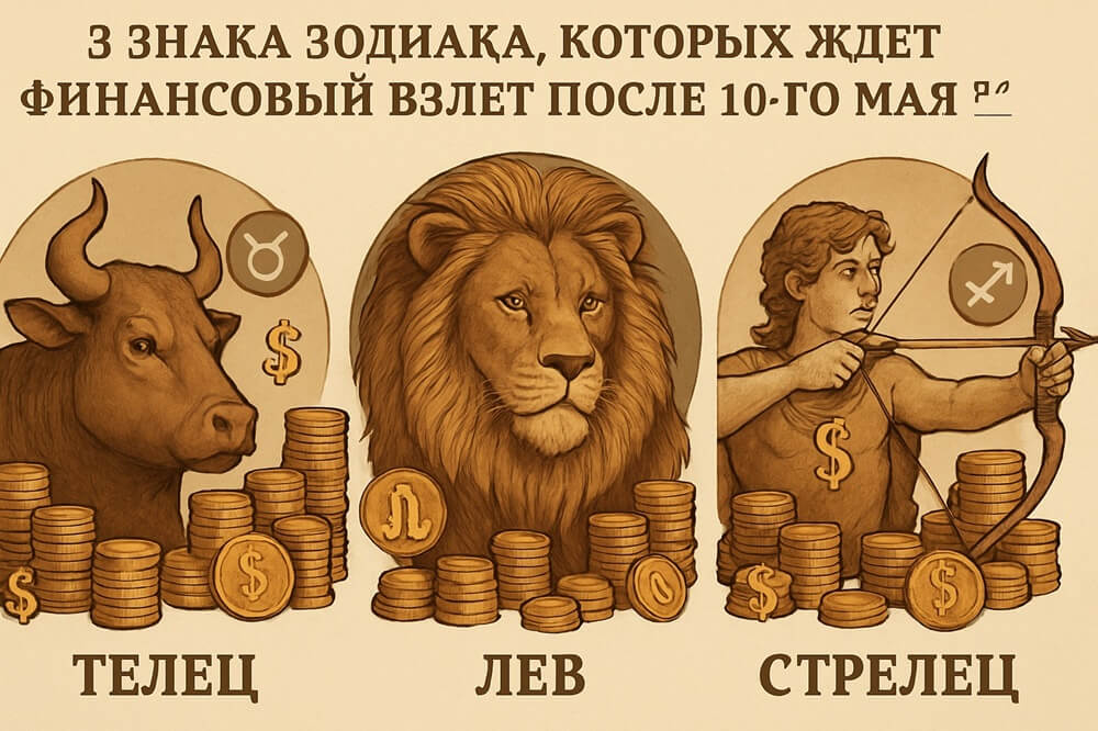 3 знака зодиака, которых ждет финансовый взлет после 10-го мая 2026 года