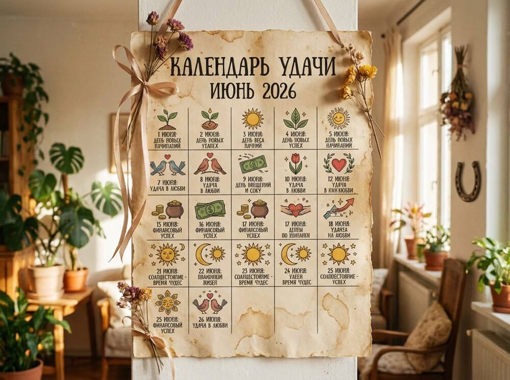 календарь удачи на июнь
