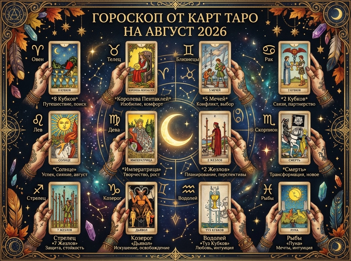 Гороскоп от карт Таро на август 2026