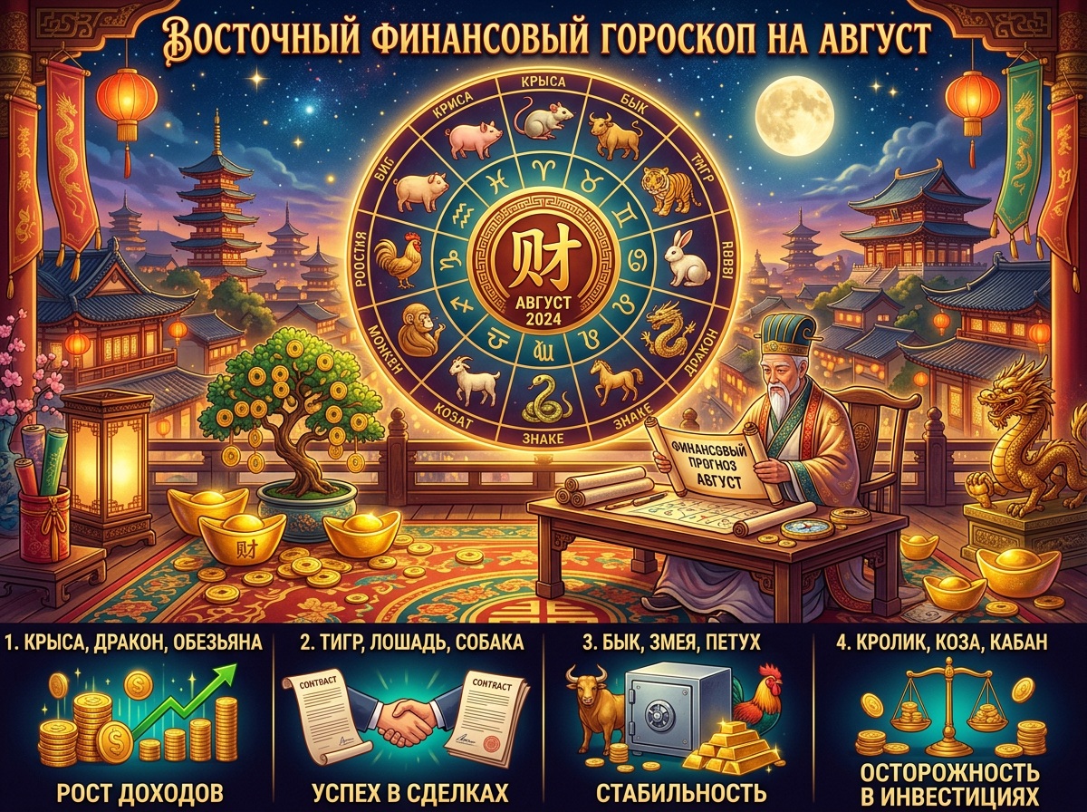 Восточный финансовый гороскоп на август 2026 года