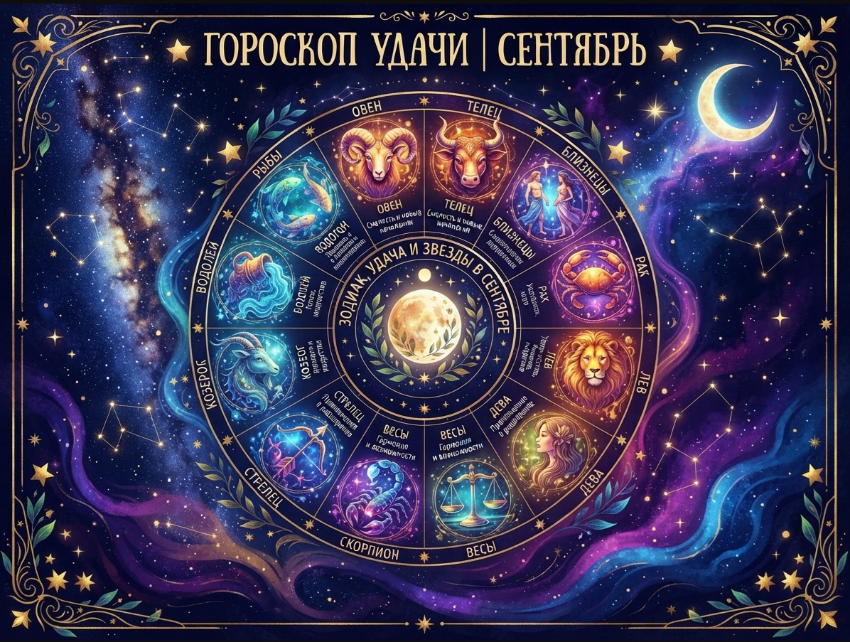 Гороскоп удачи на сентябрь 2026